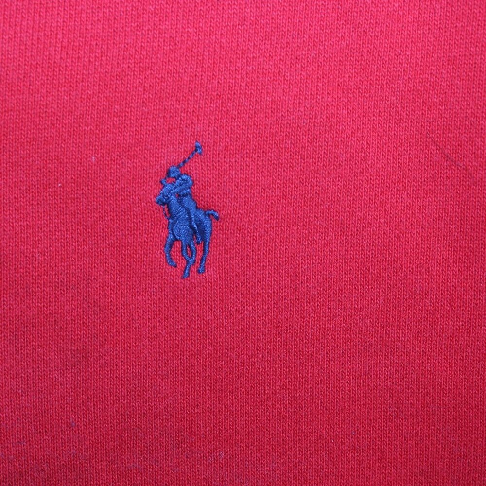 Polo Ralph Lauren 2XL Red Full Zip Distressed Hoodie Sweatshirt Blue Pony - Picture 7 of 14
